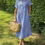 Malina | Vestido camisa a rayas con bolsillos funcionales