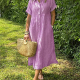 Malina | Vestido camisa a rayas con bolsillos funcionales