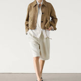Chaqueta de piel de serraje