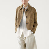 Chaqueta de piel de serraje