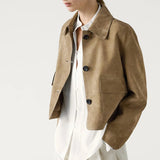 Chaqueta de piel de serraje