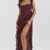 Dalia | Vestido largo con volantes