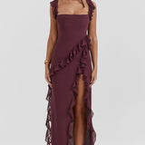 Dalia | Vestido largo con volantes