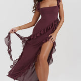 Dalia | Vestido largo con volantes