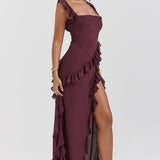 Dalia | Vestido largo con volantes