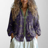 Olivia | Blusa vintage con estampado de hojas