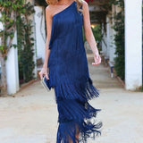 Laura | Vestido largo con flecos