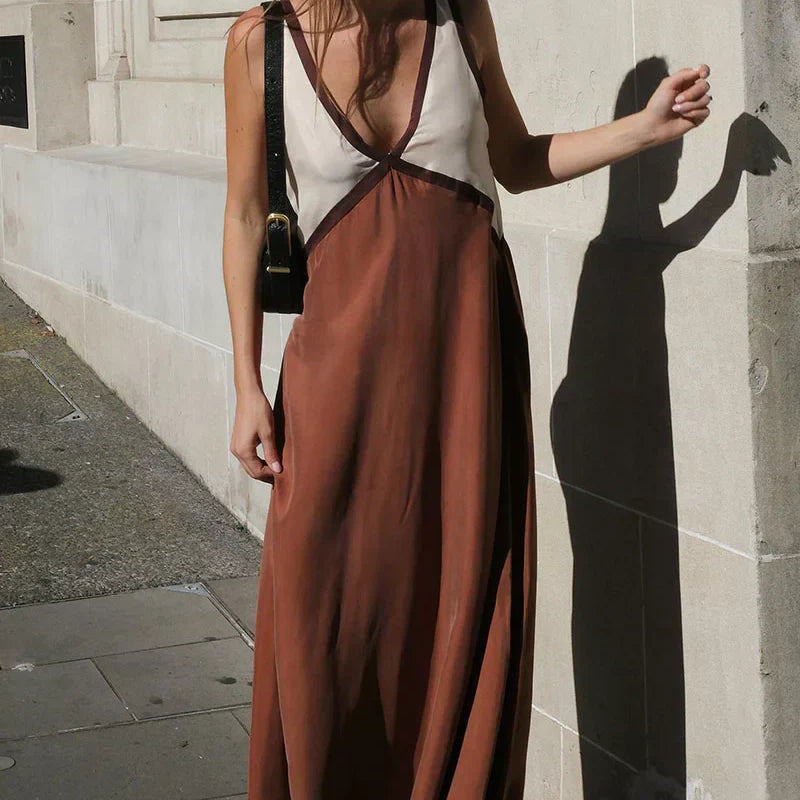 Donna - Vestido largo con cuello en V