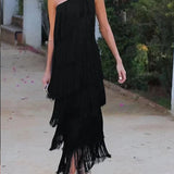 Laura | Vestido largo con flecos
