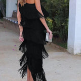 Laura | Vestido largo con flecos