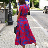 Barbara | Vestido midi cruzado de estilo vibrante