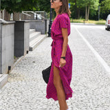 Barbara | Vestido midi cruzado de estilo vibrante