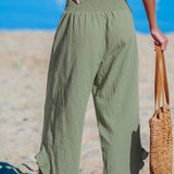 Pantalón ancho con volantes