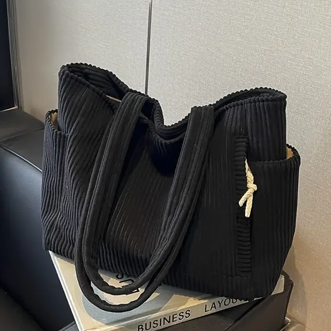 Tilda | Bolso tote acanalado con detalle de cordón