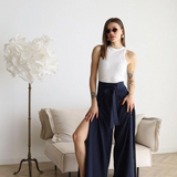 Pantalón ancho de lino