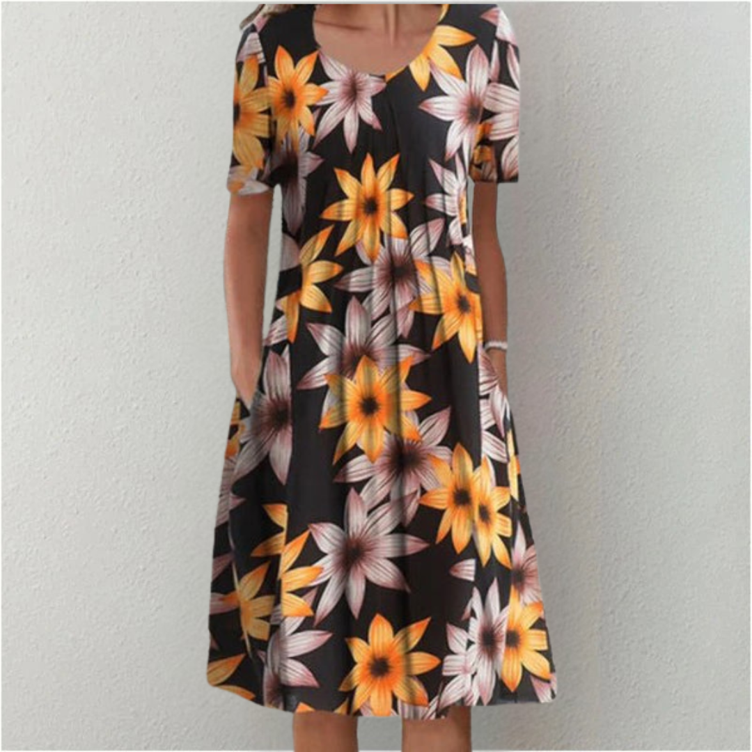 Ana | Vestido floral elegante e informal con bolsillos
