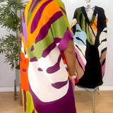 Weronika | Vestido casual con estampado colorido de hojas