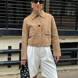 Chaqueta de piel de serraje