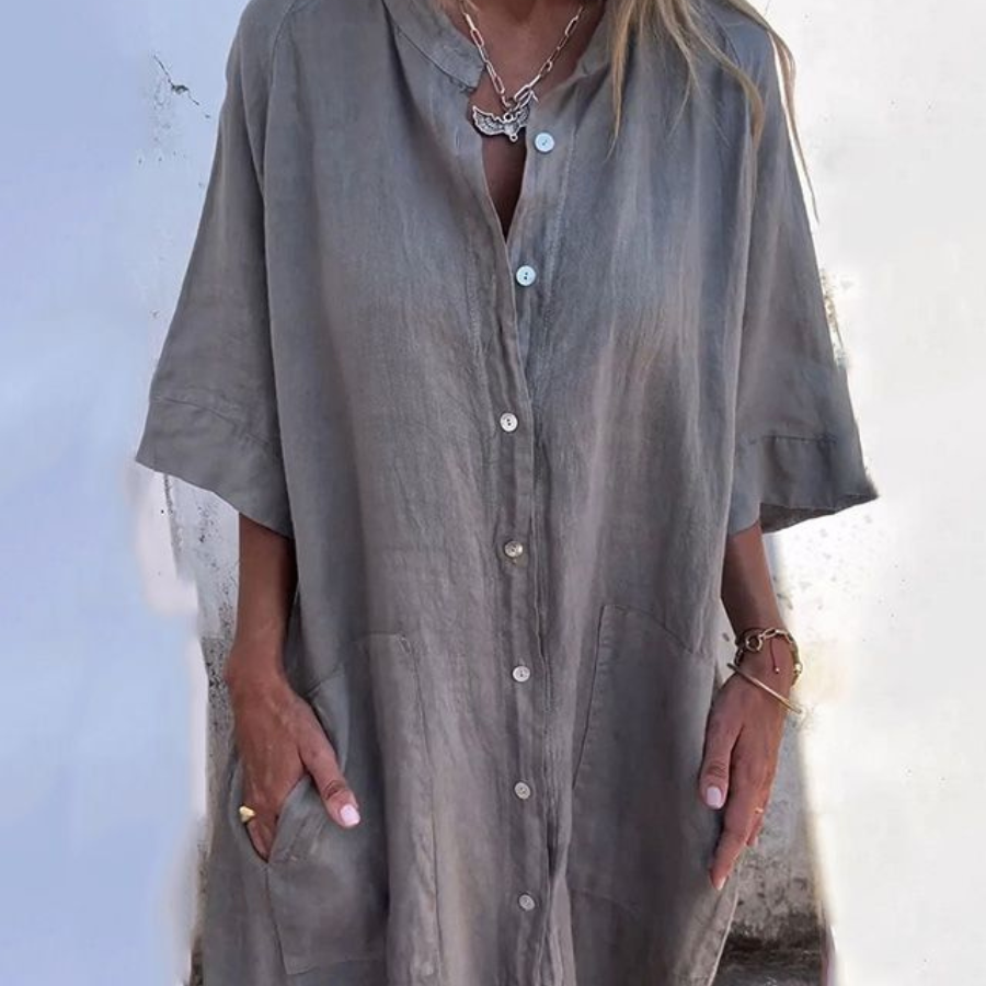 Edyta | Camisa Midi Suelta con Botones