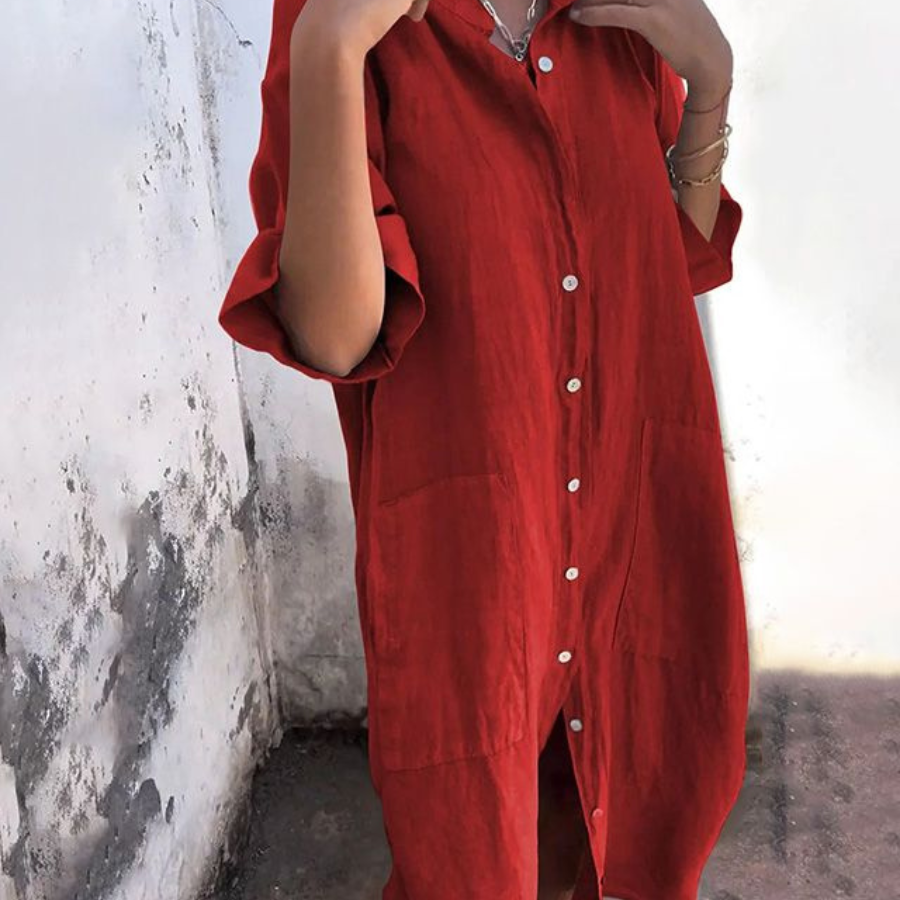 Edyta | Camisa Midi Suelta con Botones