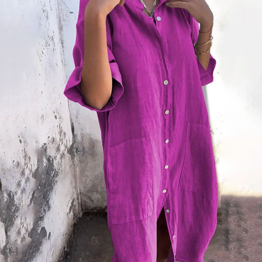 Edyta | Camisa Midi Suelta con Botones