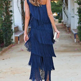 Laura | Vestido largo con flecos