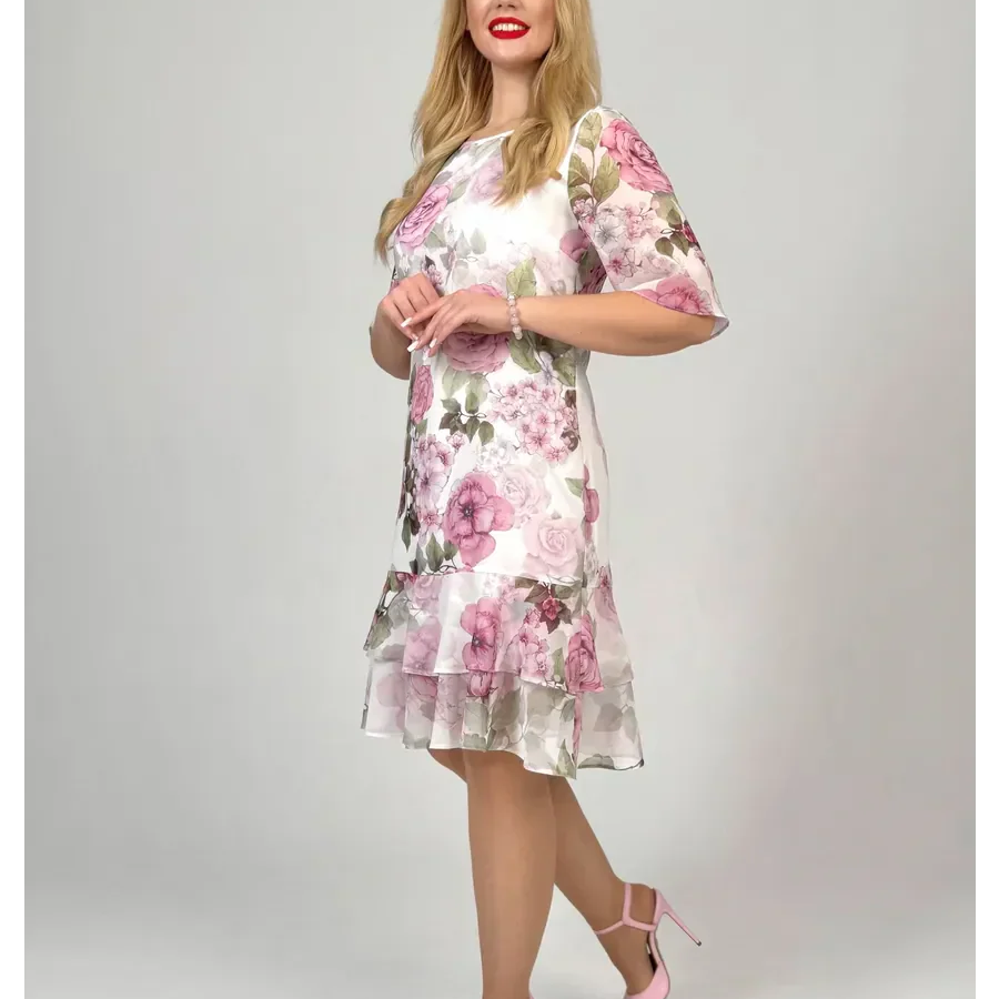 Samanta | Vestido suelto de verano con escote redondo y manga corta