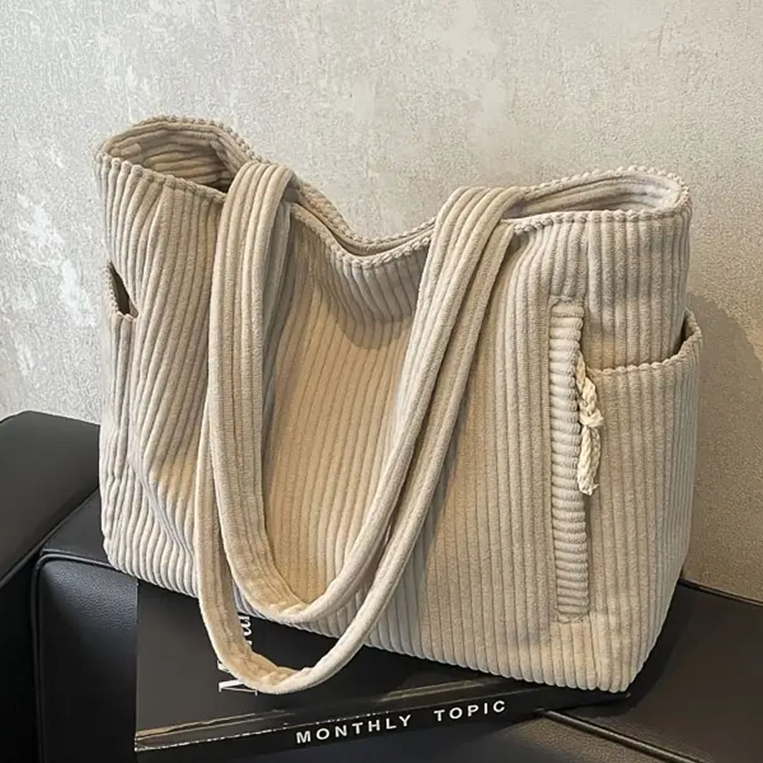 Tilda | Bolso tote acanalado con detalle de cordón