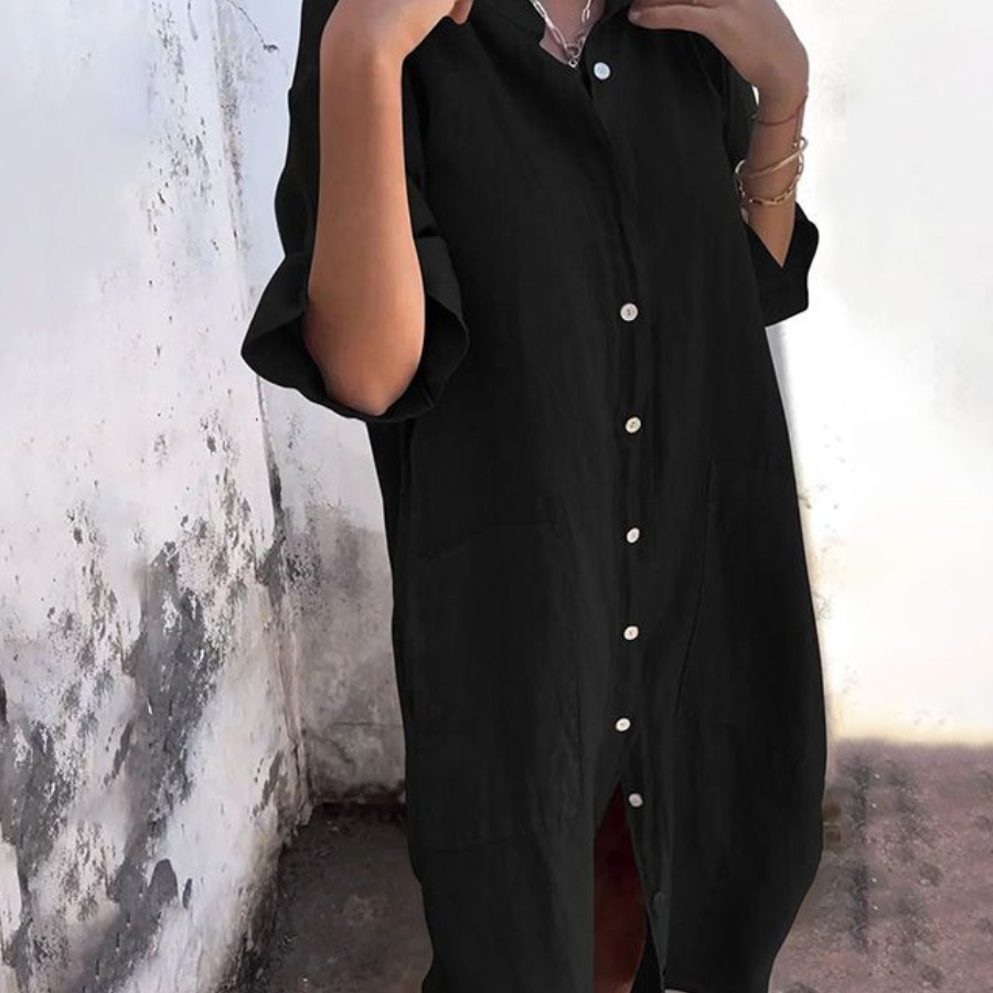 Edyta | Camisa Midi Suelta con Botones
