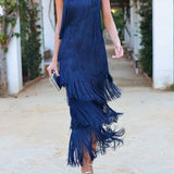 Laura | Vestido largo con flecos