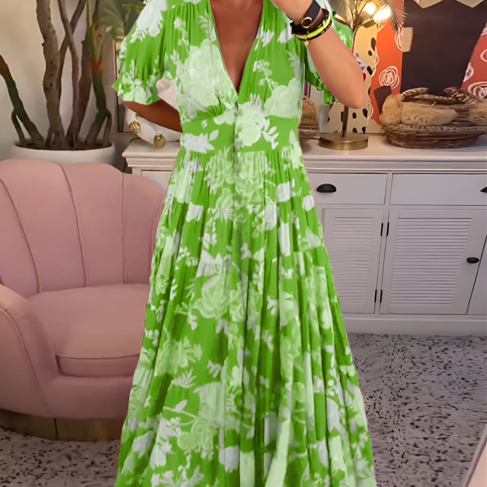 Nela | Vestido maxi ligero con flores para días soleados