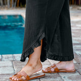 Pantalón ancho con volantes