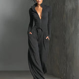 Mono Elegante de Mujer de Punto con Cremallera Delantera