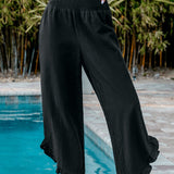 Pantalón ancho con volantes