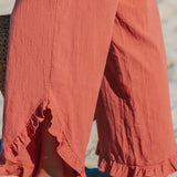 Pantalón ancho con volantes