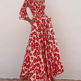 Alina | Vestido Maxi con Hombros Descubiertos y Encanto Boho