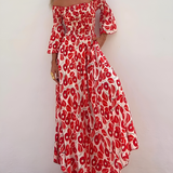 Alina | Vestido Maxi con Hombros Descubiertos y Encanto Boho