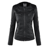 Chaqueta de cuero con capucha