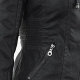 Chaqueta de cuero con capucha