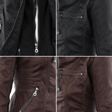 Chaqueta de cuero con capucha