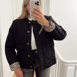 Chaqueta con forro de leopardo