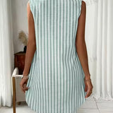 Jagna | Elegante vestido de verano tipo camisa a rayas