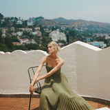Katarzyna | Vestido midi plisado con corsé