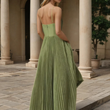 Katarzyna | Vestido midi plisado con corsé