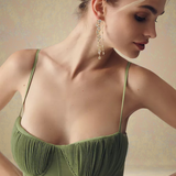 Katarzyna | Vestido midi plisado con corsé