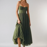 Katarzyna | Vestido midi plisado con corsé