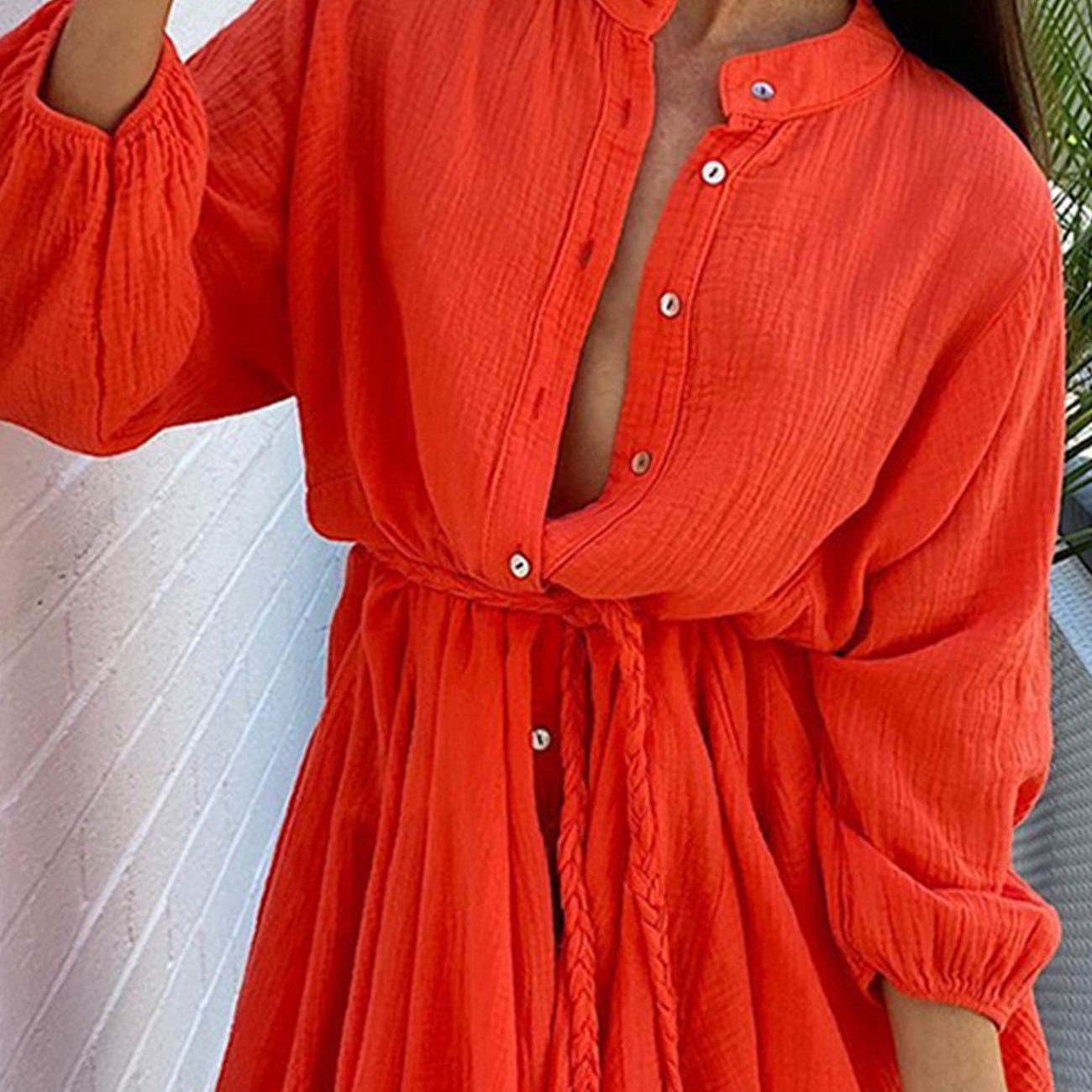 Lola - Vestido con volantes y cinturón de anudar