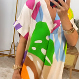 Weronika | Vestido casual con estampado colorido de hojas