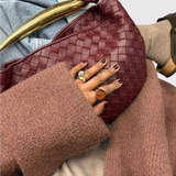 Gerda | Bolso Woven con Asa Dorada