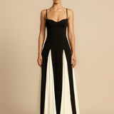 Celina | Vestido maxi atemporal en color negro y marfil